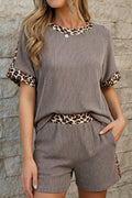 Wild Side Leopard Trim Short Set