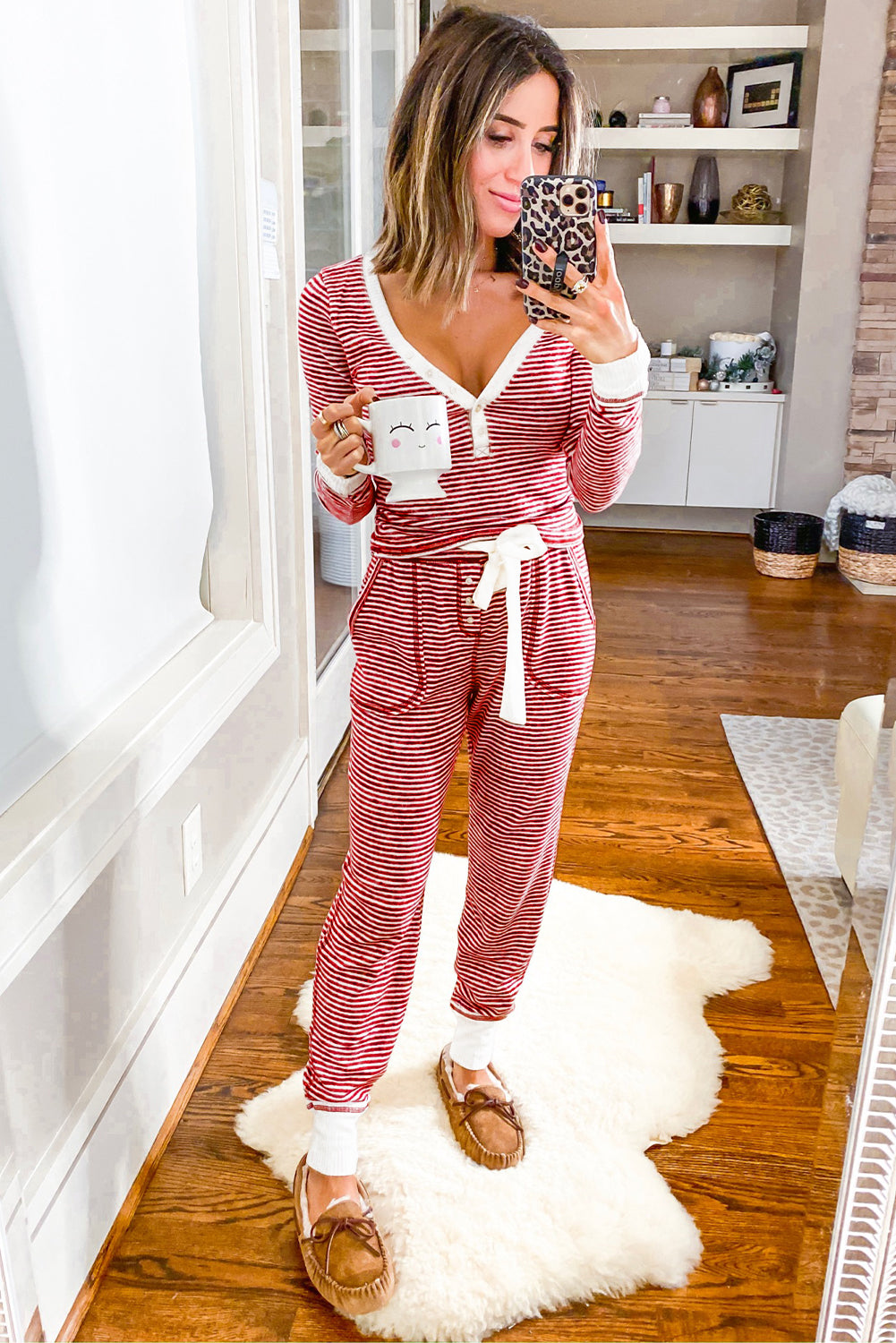 Holiday Red Stripe Lounge Pant Set