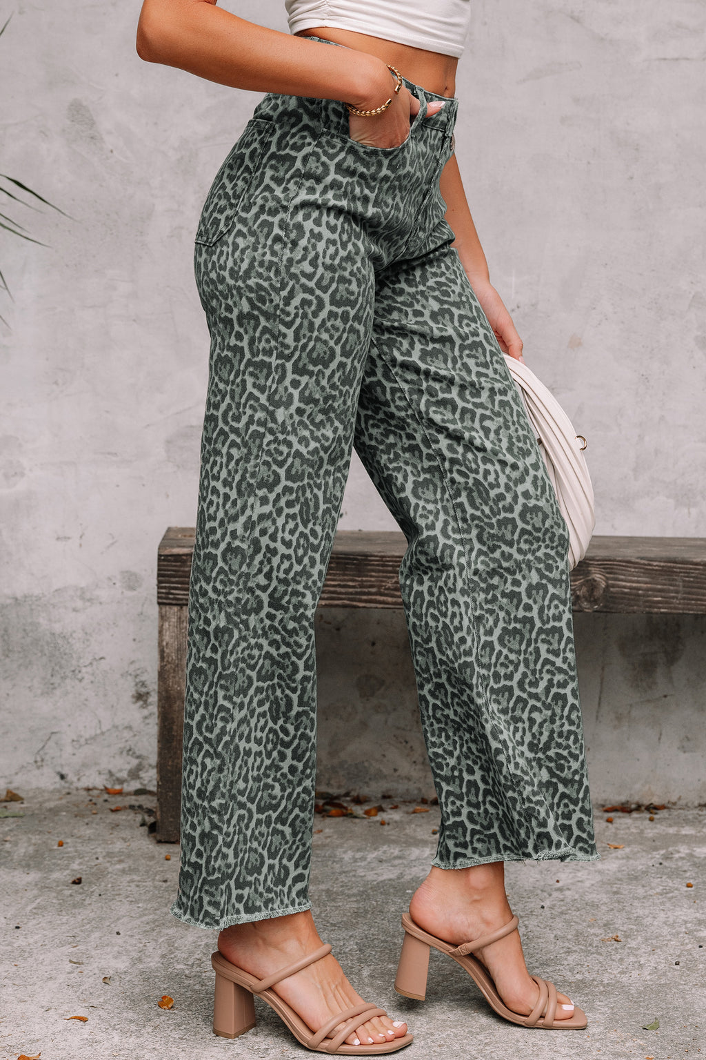 Wild Side Leopard Wide Leg Jeans