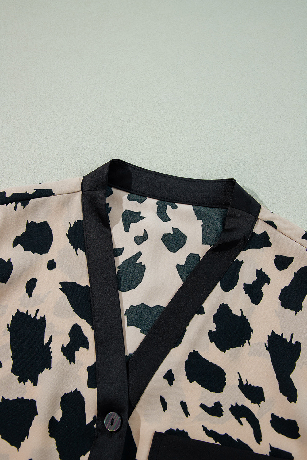 Wild Side Contrast Trim Pajama Set