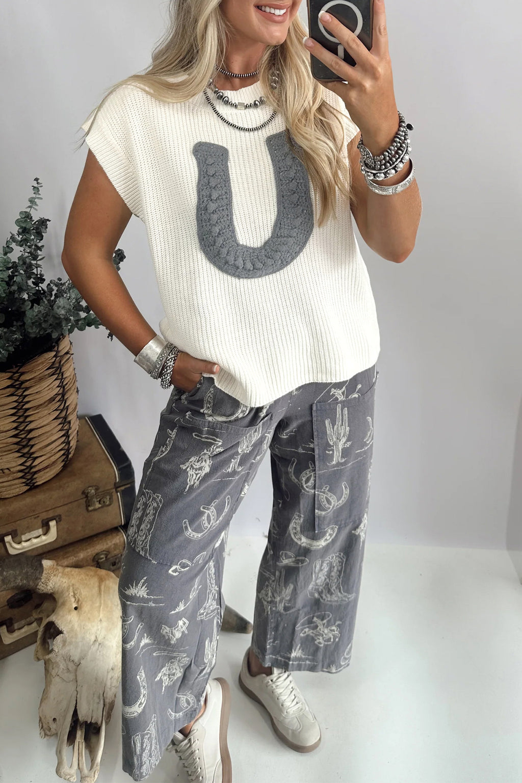 Lucky Horseshoe Crochet Sweater