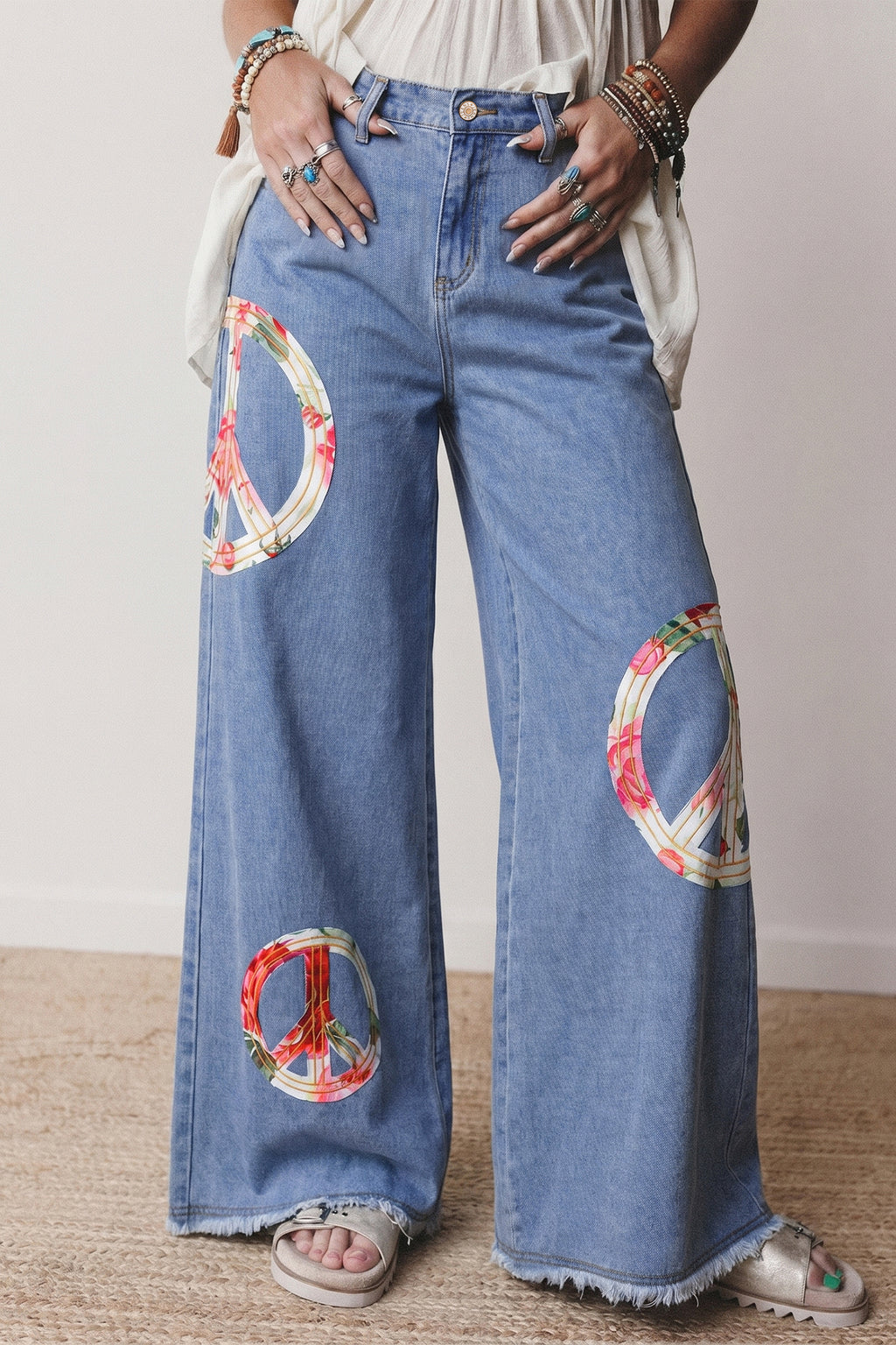 Flower Power Wide Leg Jeans