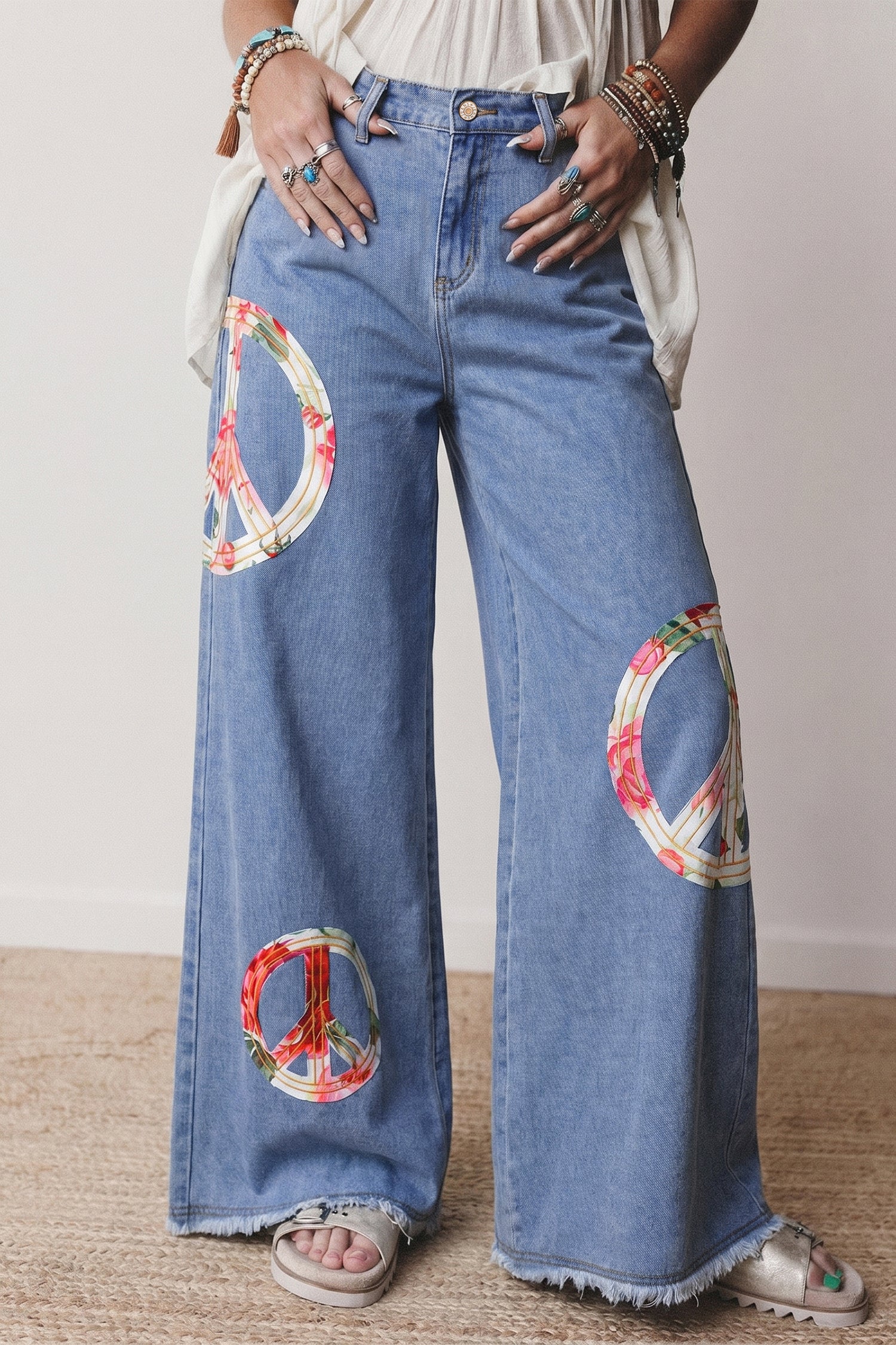 Flower Power Wide Leg Jeans