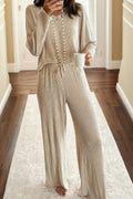 Cozy 3D Ribbed Lounge Pant Set