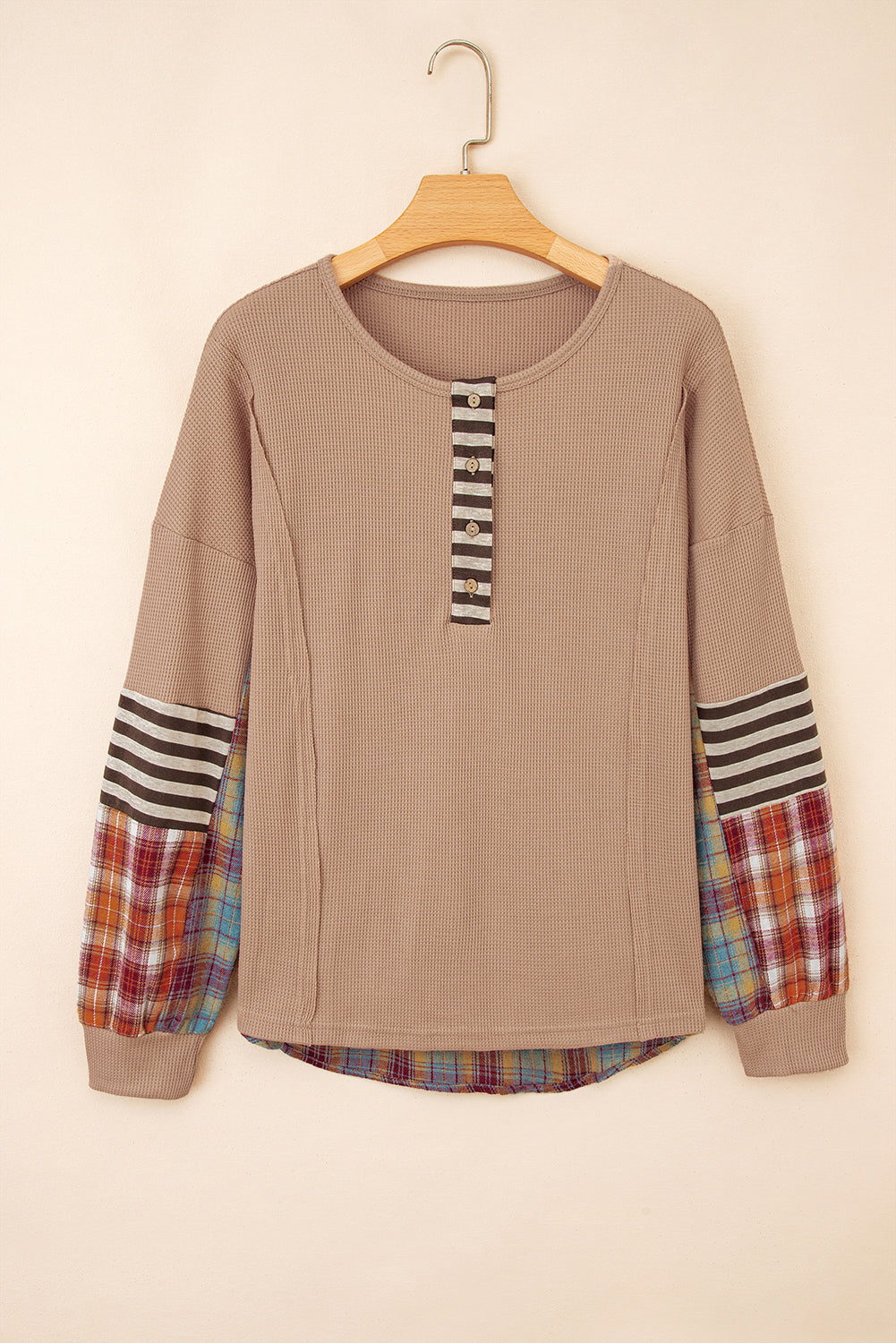 Harvest Patchwork Waffle Henley