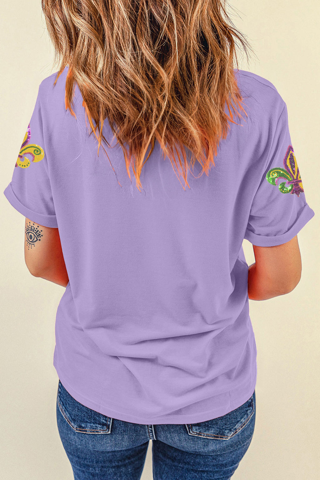 Mardi Gras Wisteria Sequin Tee