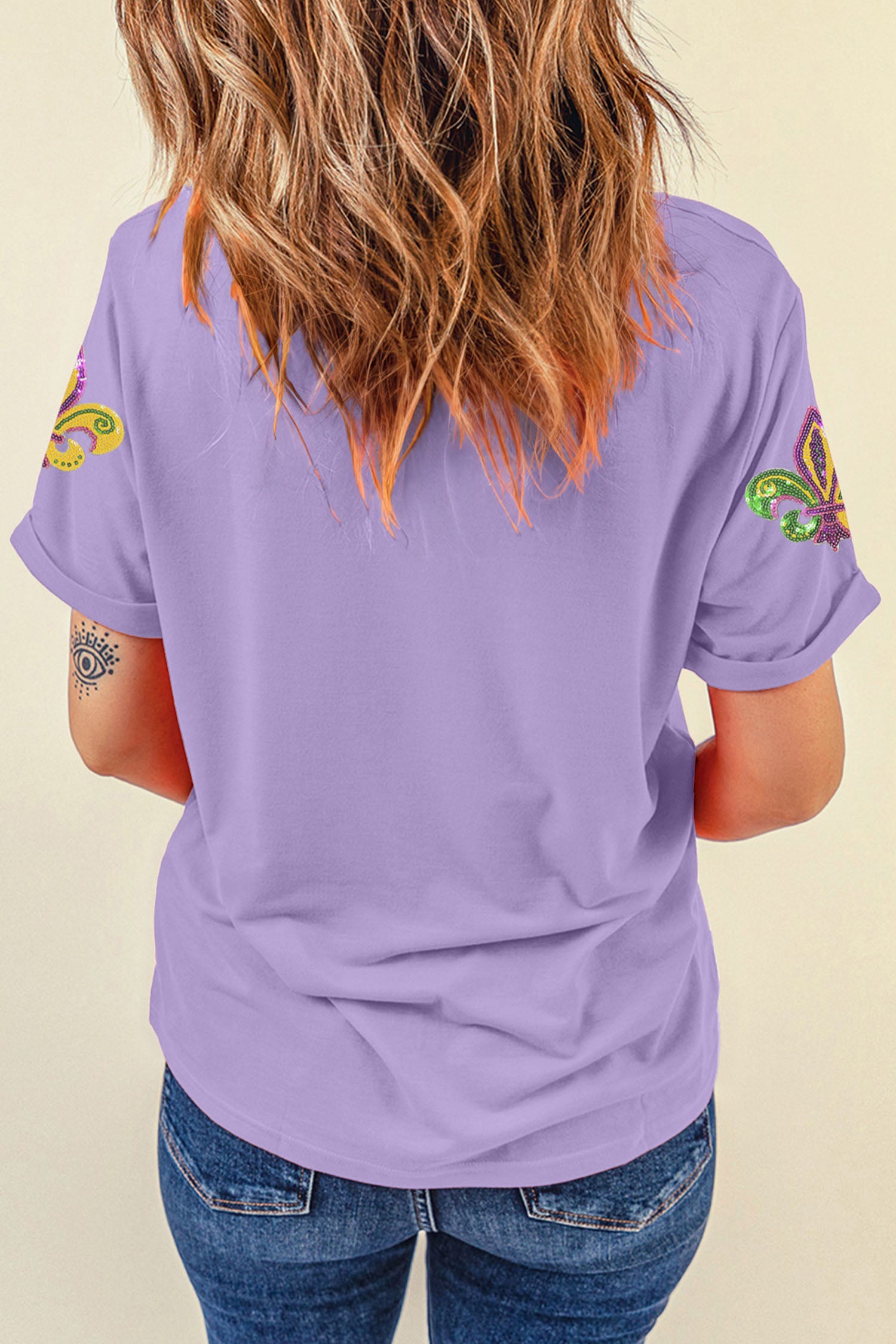Mardi Gras Wisteria Sequin Tee