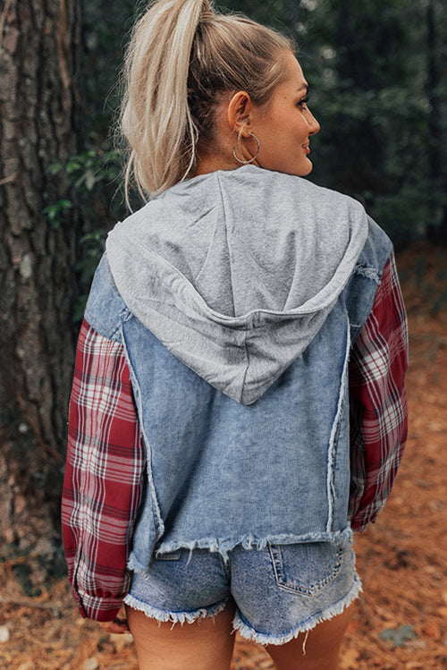 Backroad Plaid Patchwork Denim Jacket