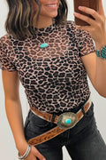 Wild Side Leopard Mesh Top