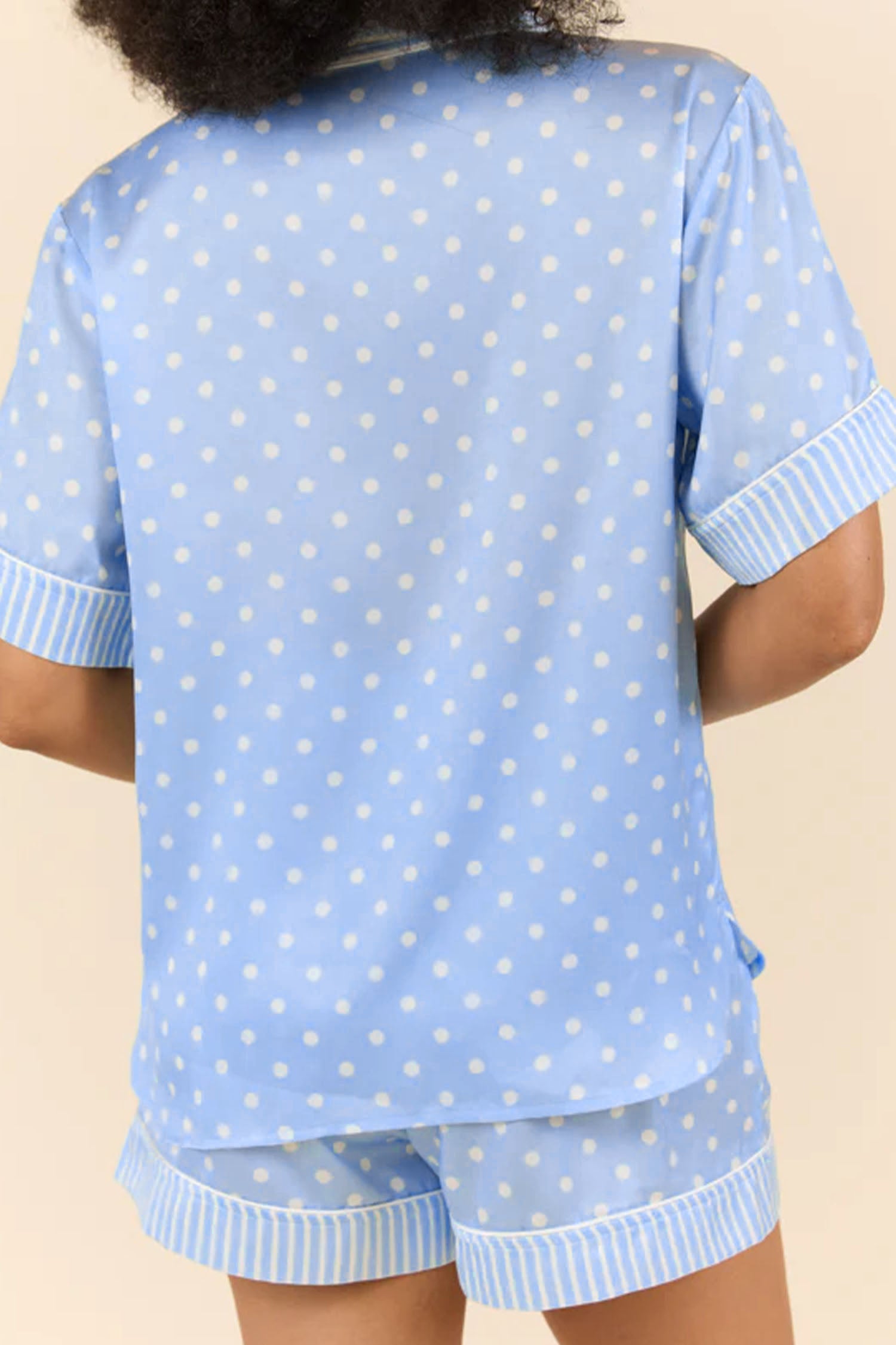 Sky Blue Dotted Pajama Set