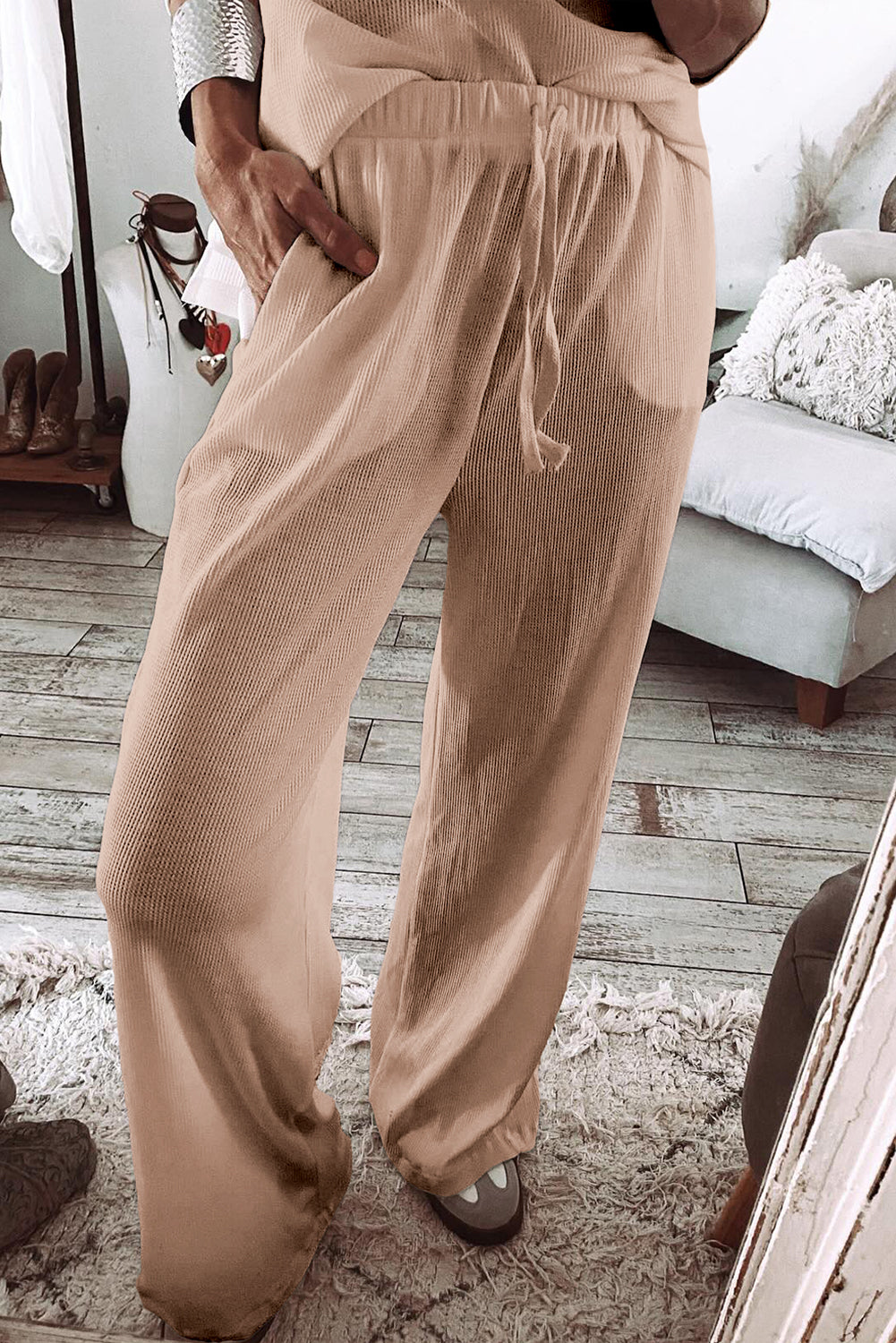 Parchment Textured Lounge Pant Set
