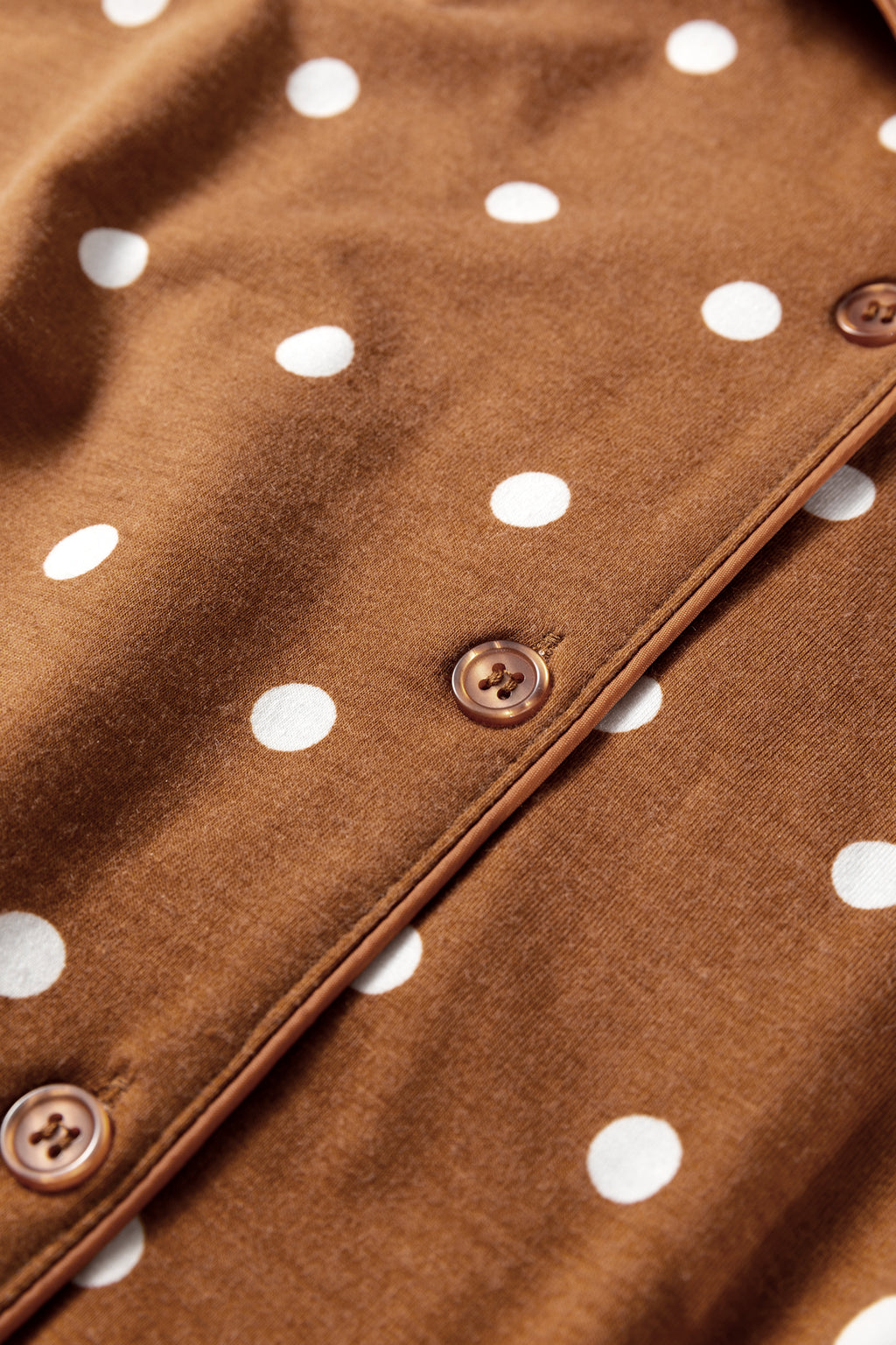 Cozy Brown Polka Dot Pajama Set