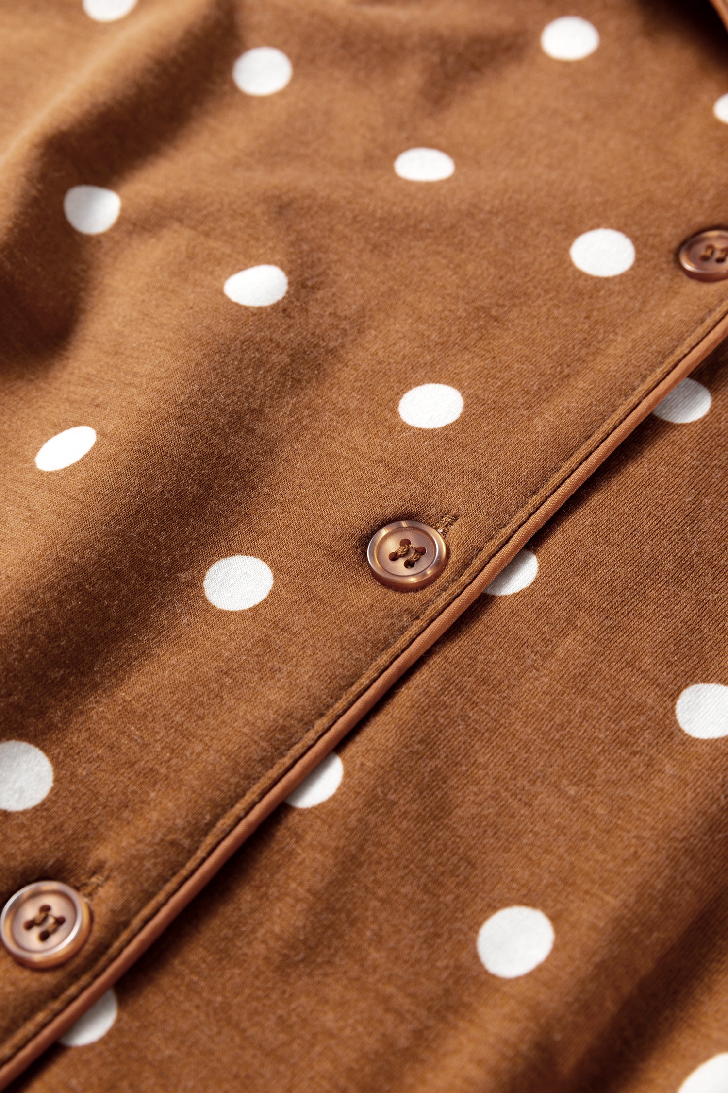 Cozy Brown Polka Dot Pajama Set