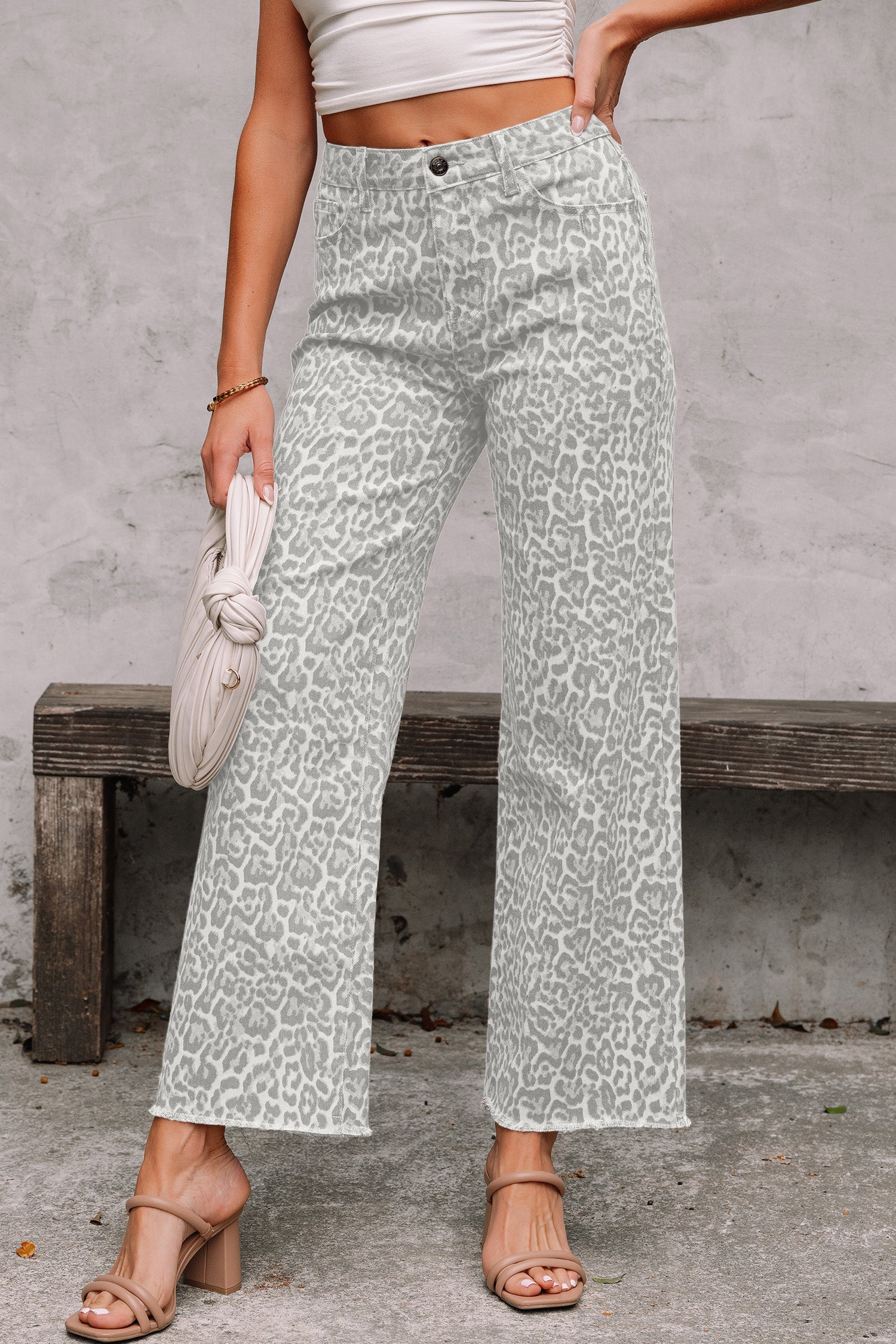 Wild Side Leopard Wide Leg Jeans