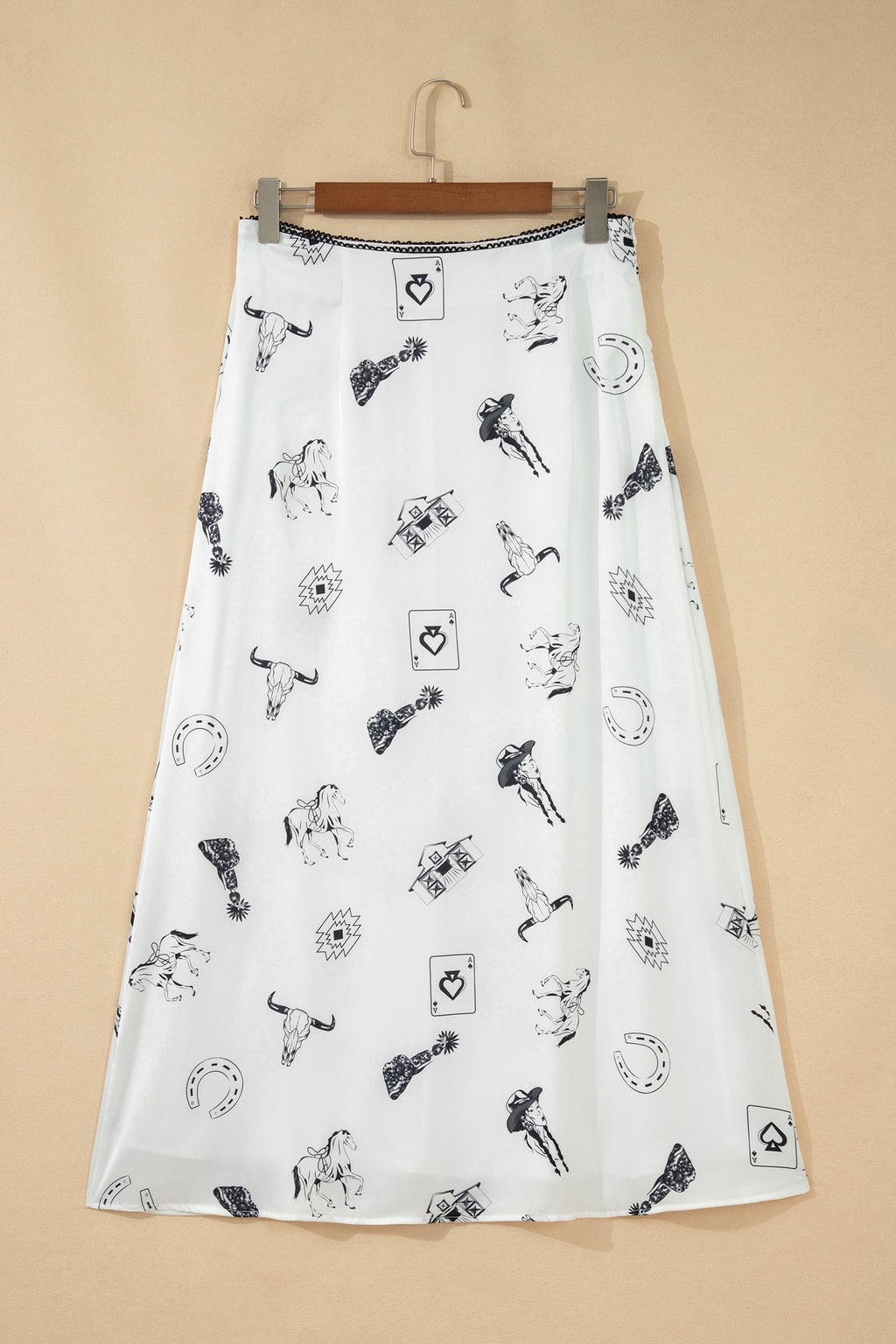 Western Rodeo Satin Maxi Skirt