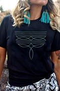 Western Geometric Embroidered Tee
