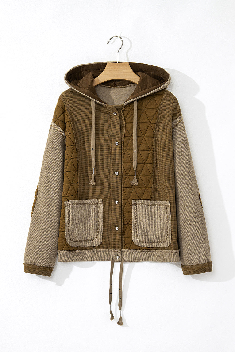 Jungle Green Quilted Hooded Jacket