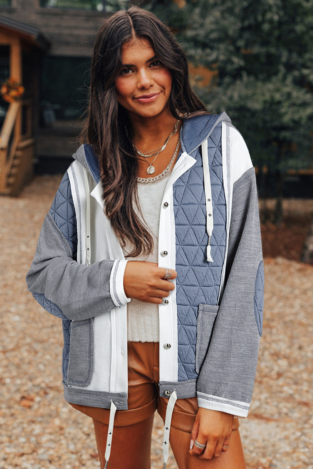Jungle Green Quilted Hooded Jacket