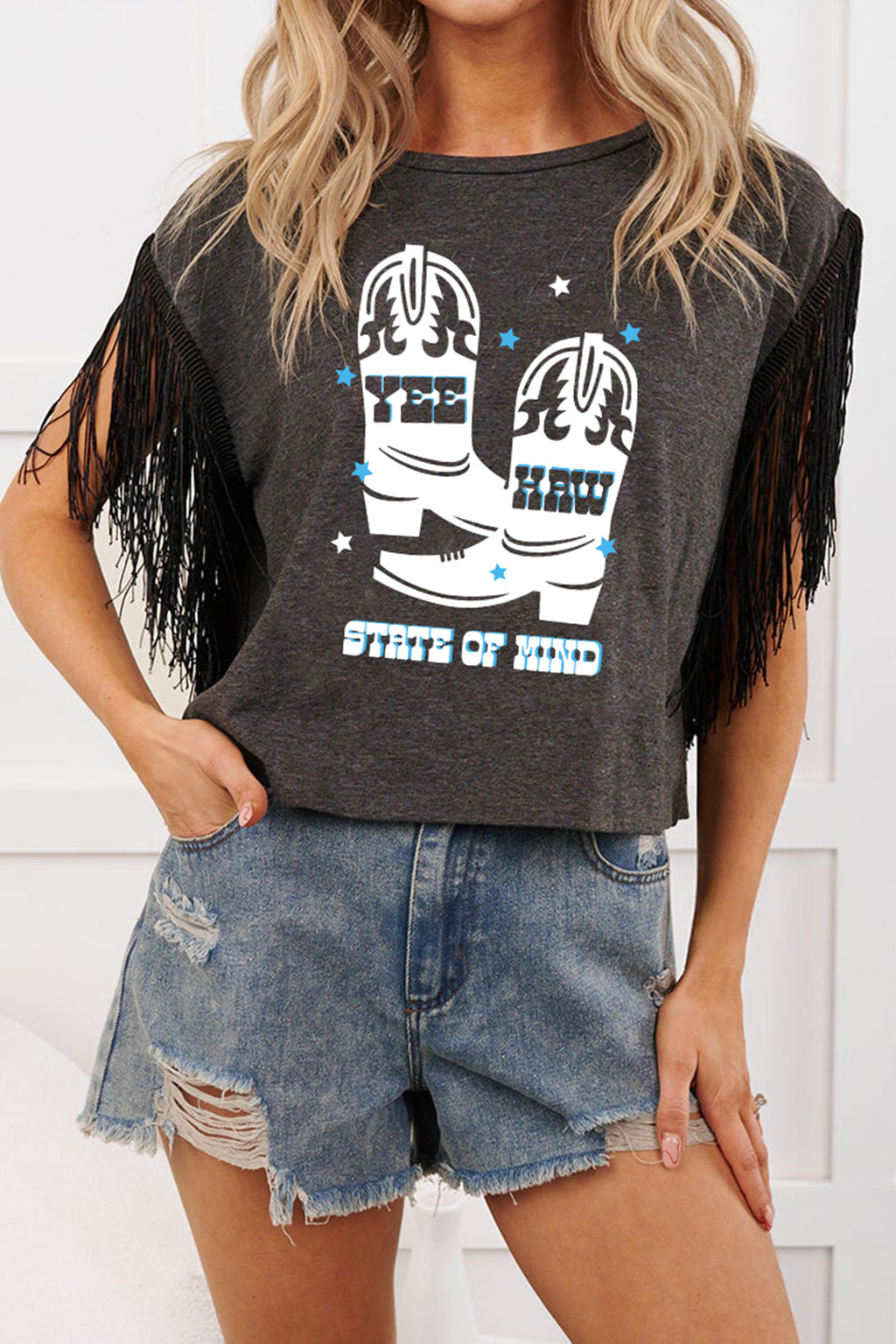 Yee Haw State of Mind Fringe Tee