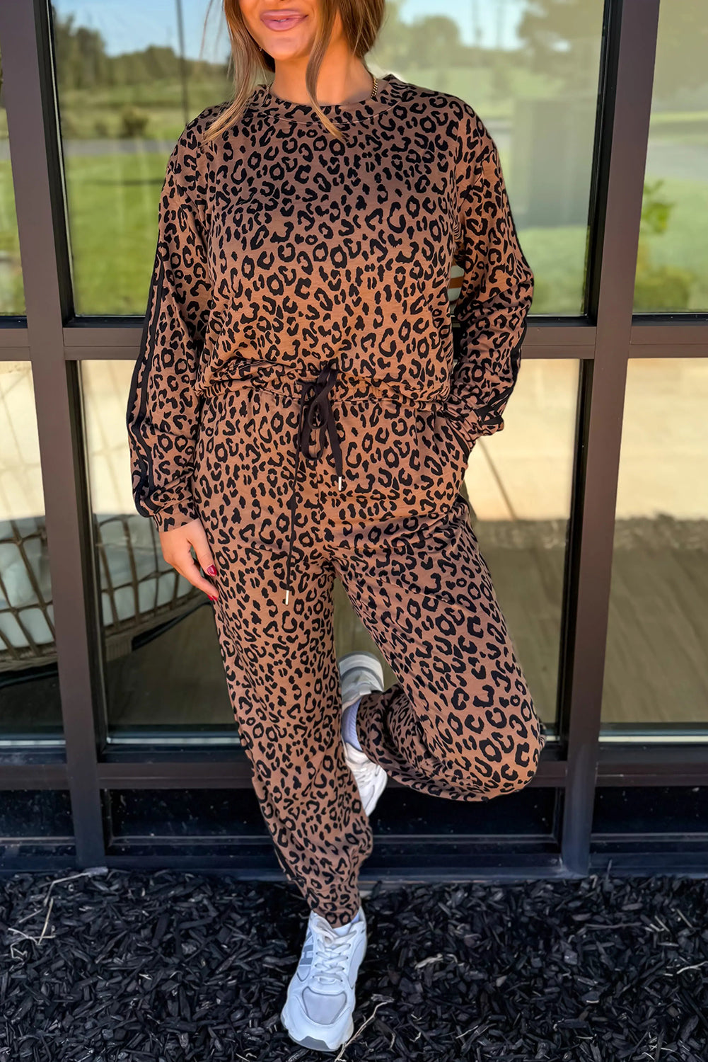 Varsity Wild Leopard Pant Set