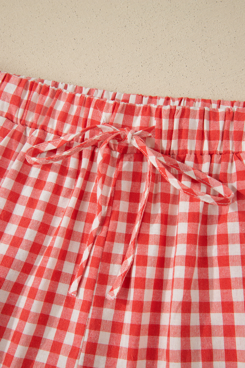 Southern Gingham Lace Trim Shorts
