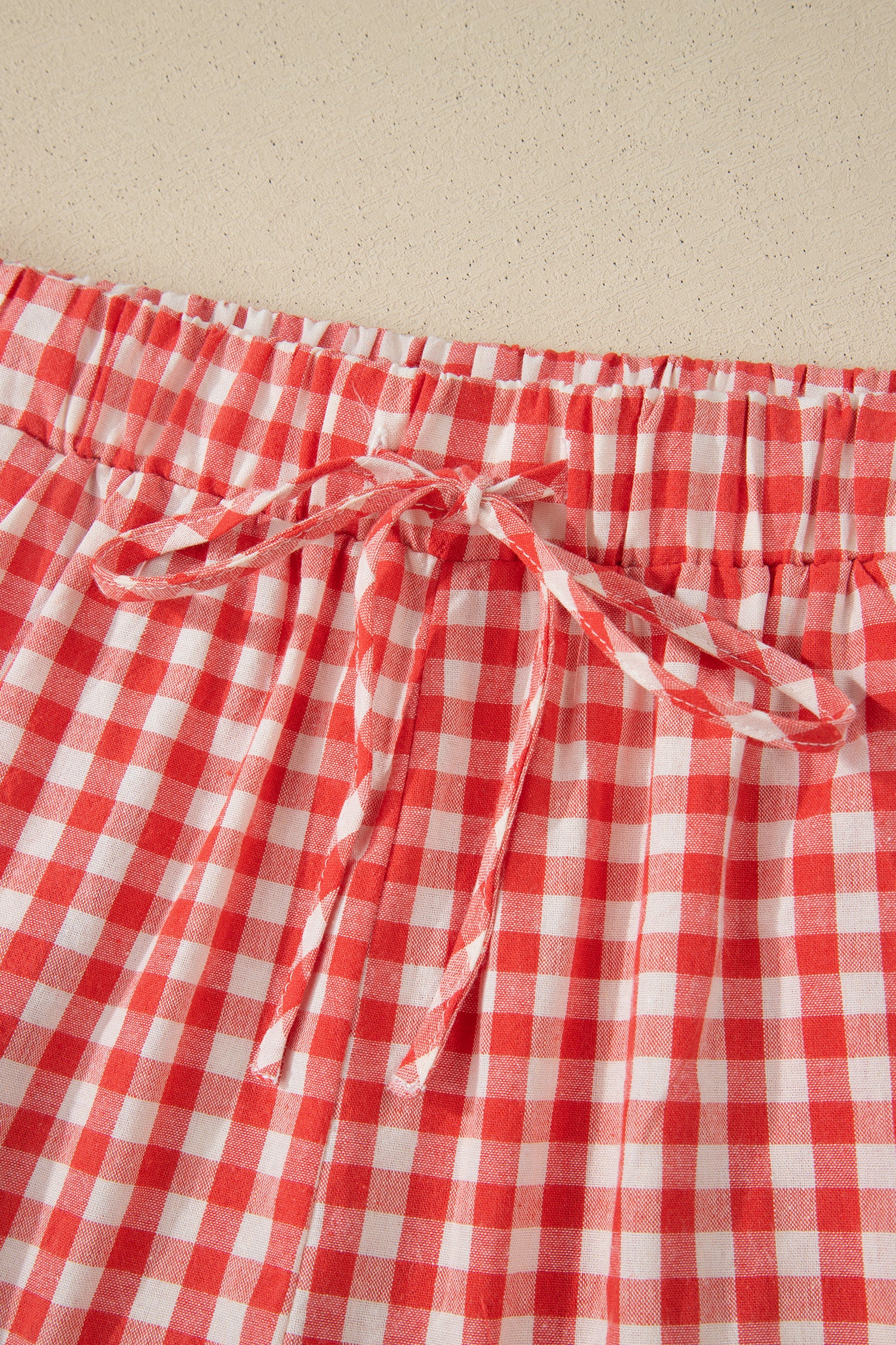 Southern Gingham Lace Trim Shorts