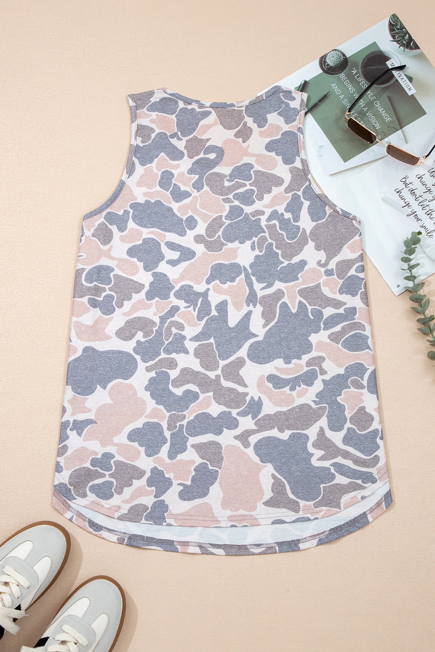 Retro Camo Oversized Tank Top