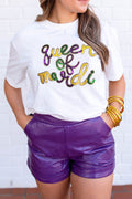 Queen of Mardi Gras Sequin Tee