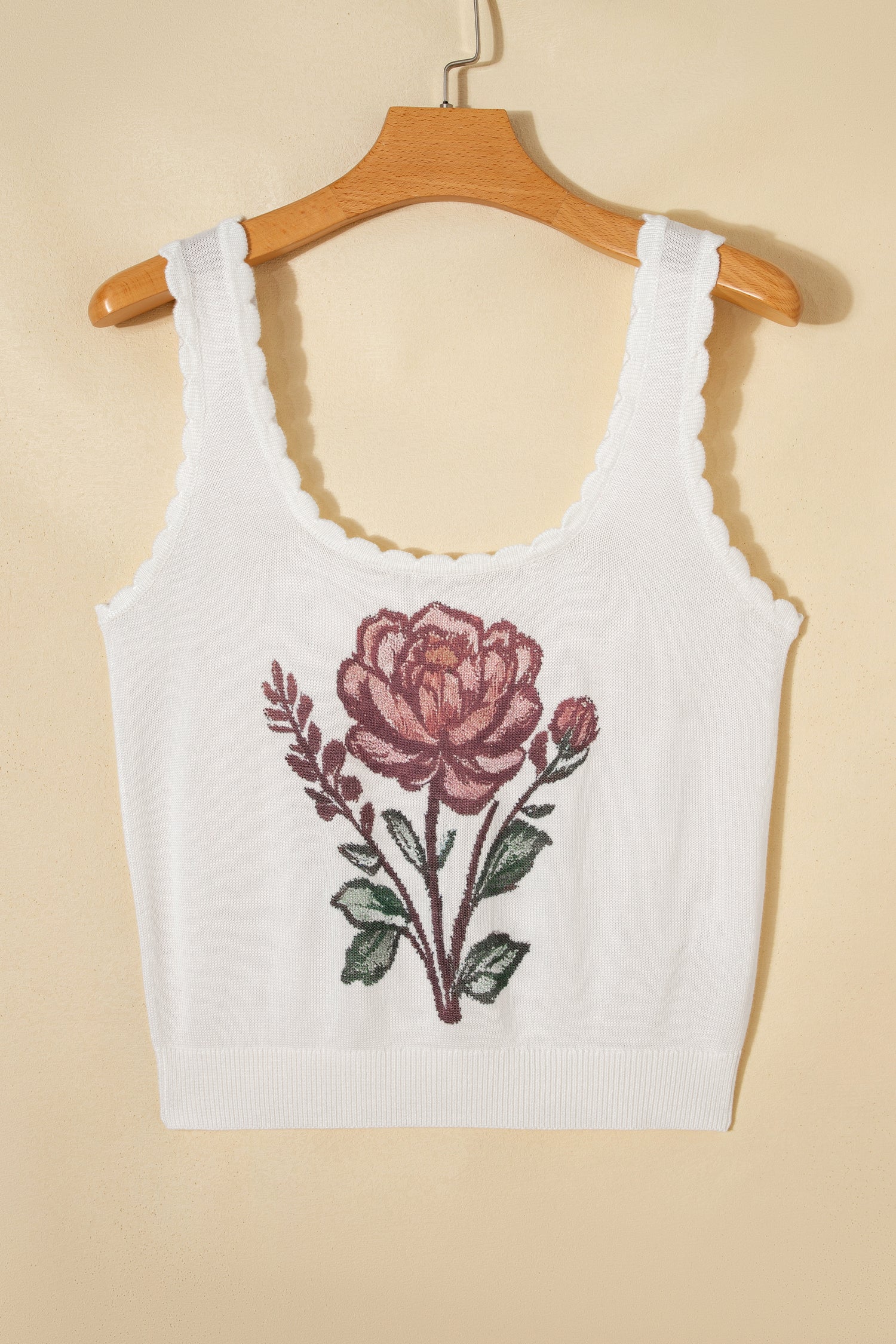 Prairie Floral Scalloped Sweater Vest