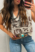 Lucky Bow Western Sweater Vest