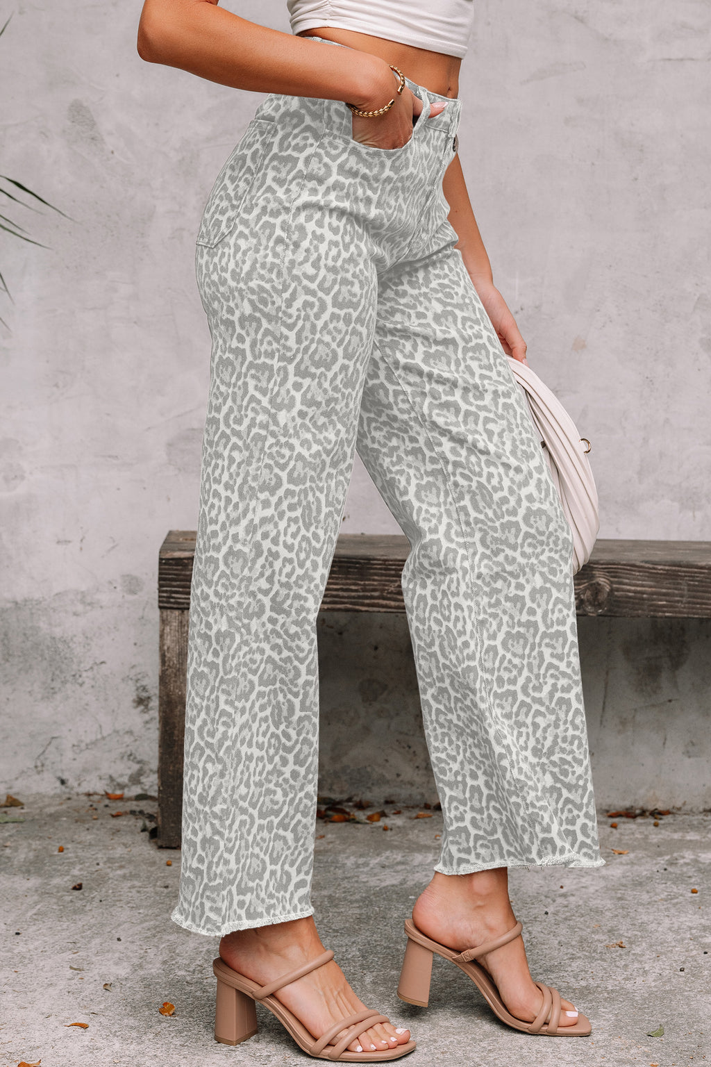 Wild Side Leopard Wide Leg Jeans