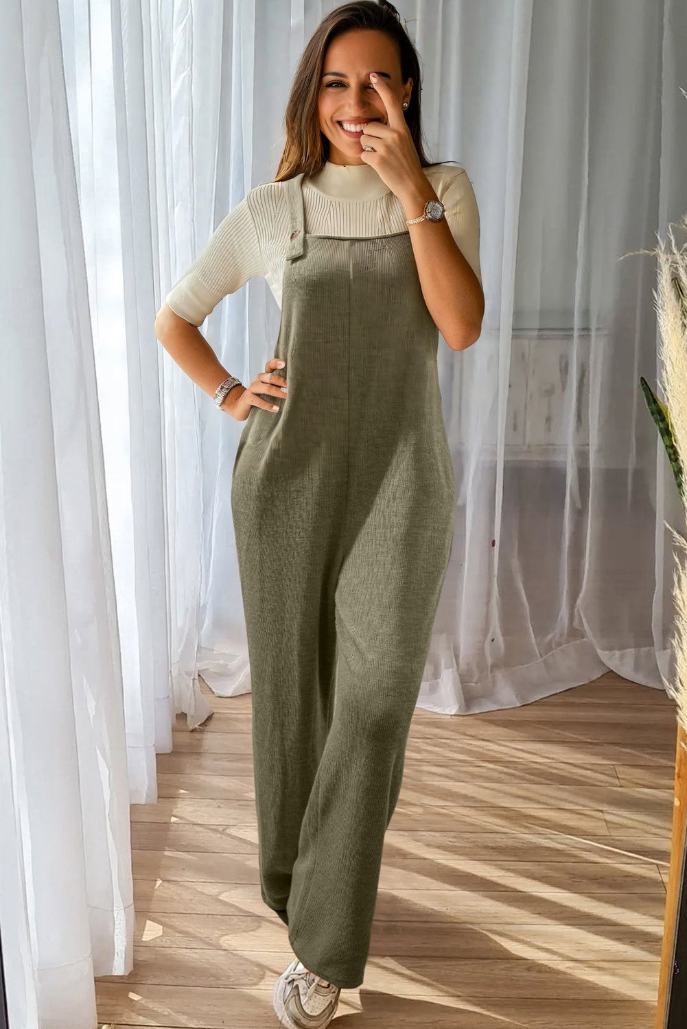 Easy Laurel Green Overall Jumpsuit