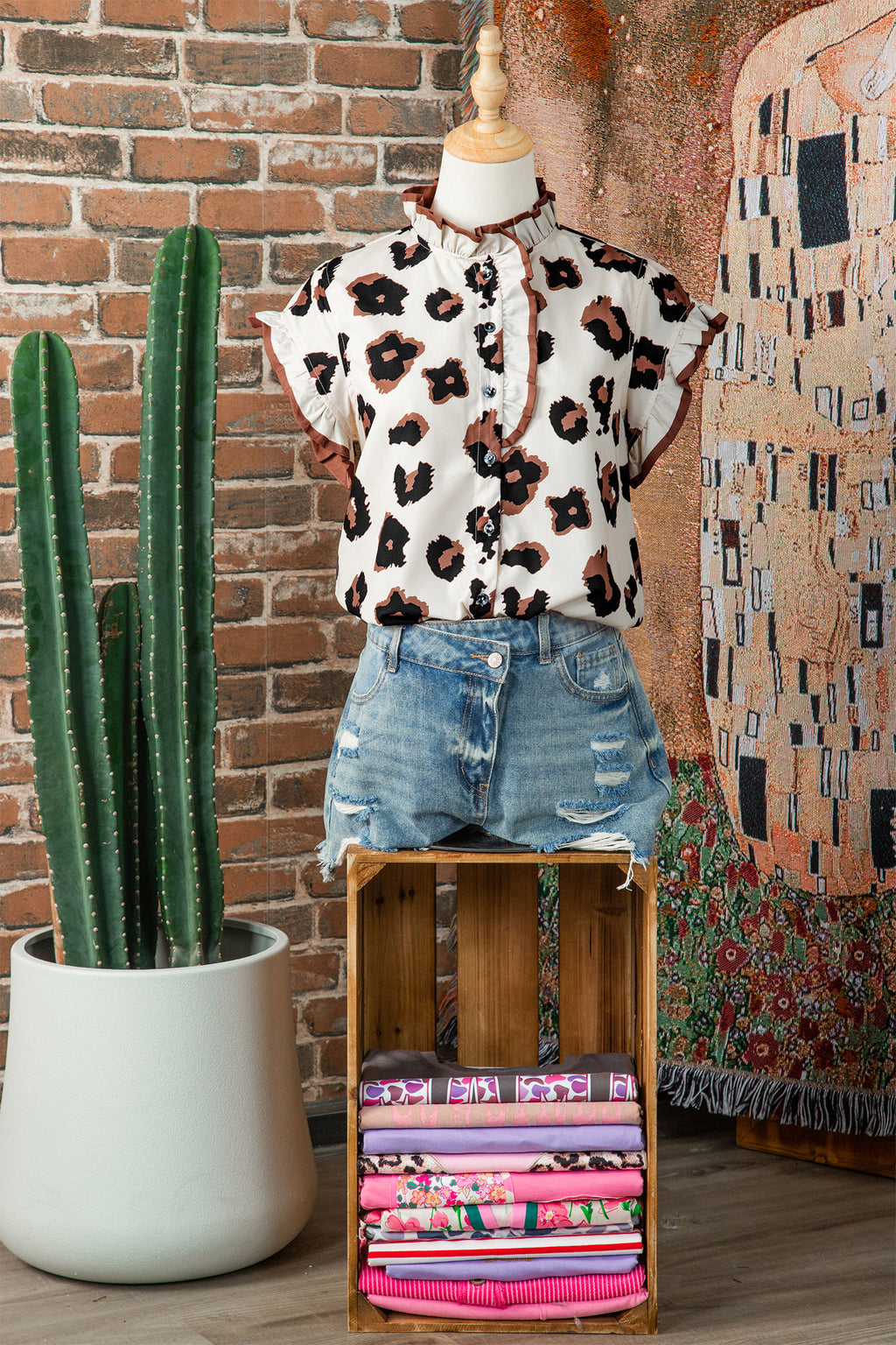 Wild Side Leopard Ruffle Blouse