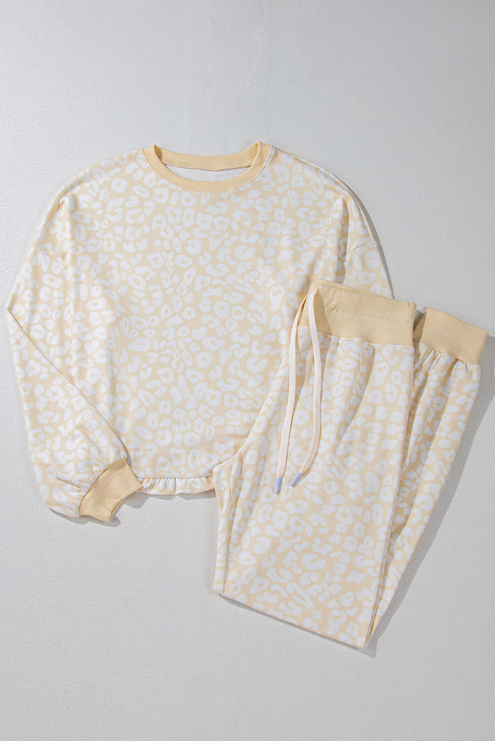 Cozy White Cheetah Lounge Set