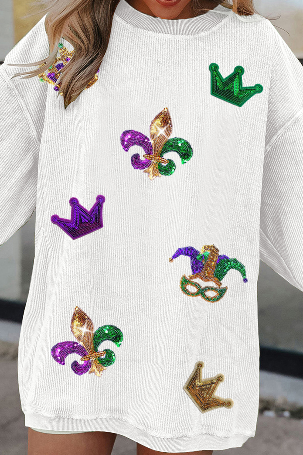 Mardi Gras Sequin Symbol Sweatshirt