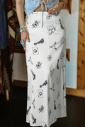 Western Rodeo Satin Maxi Skirt