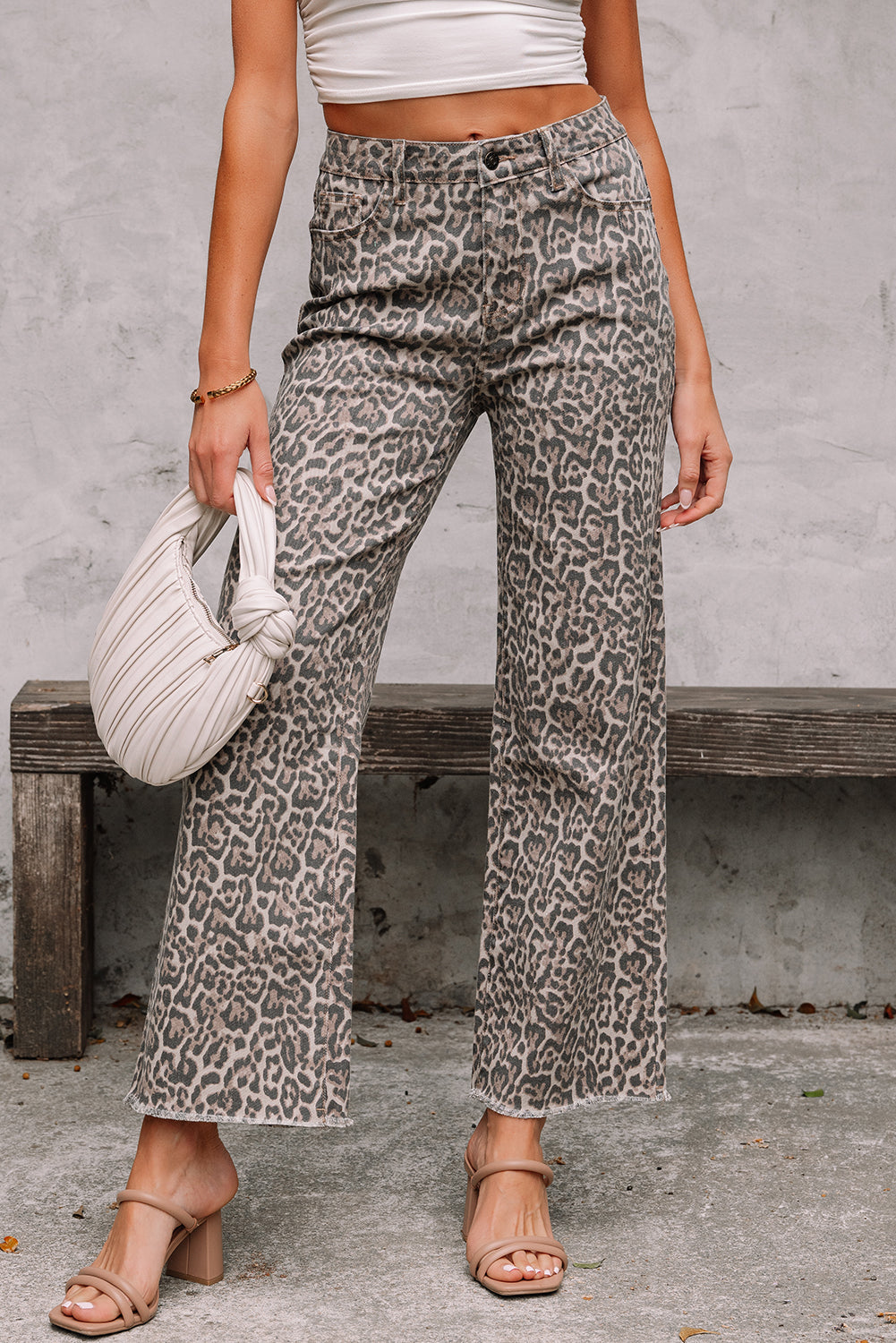 Wild Side Leopard Wide Leg Jeans