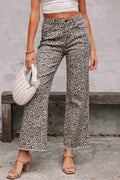 Wild Side Leopard Wide Leg Jeans