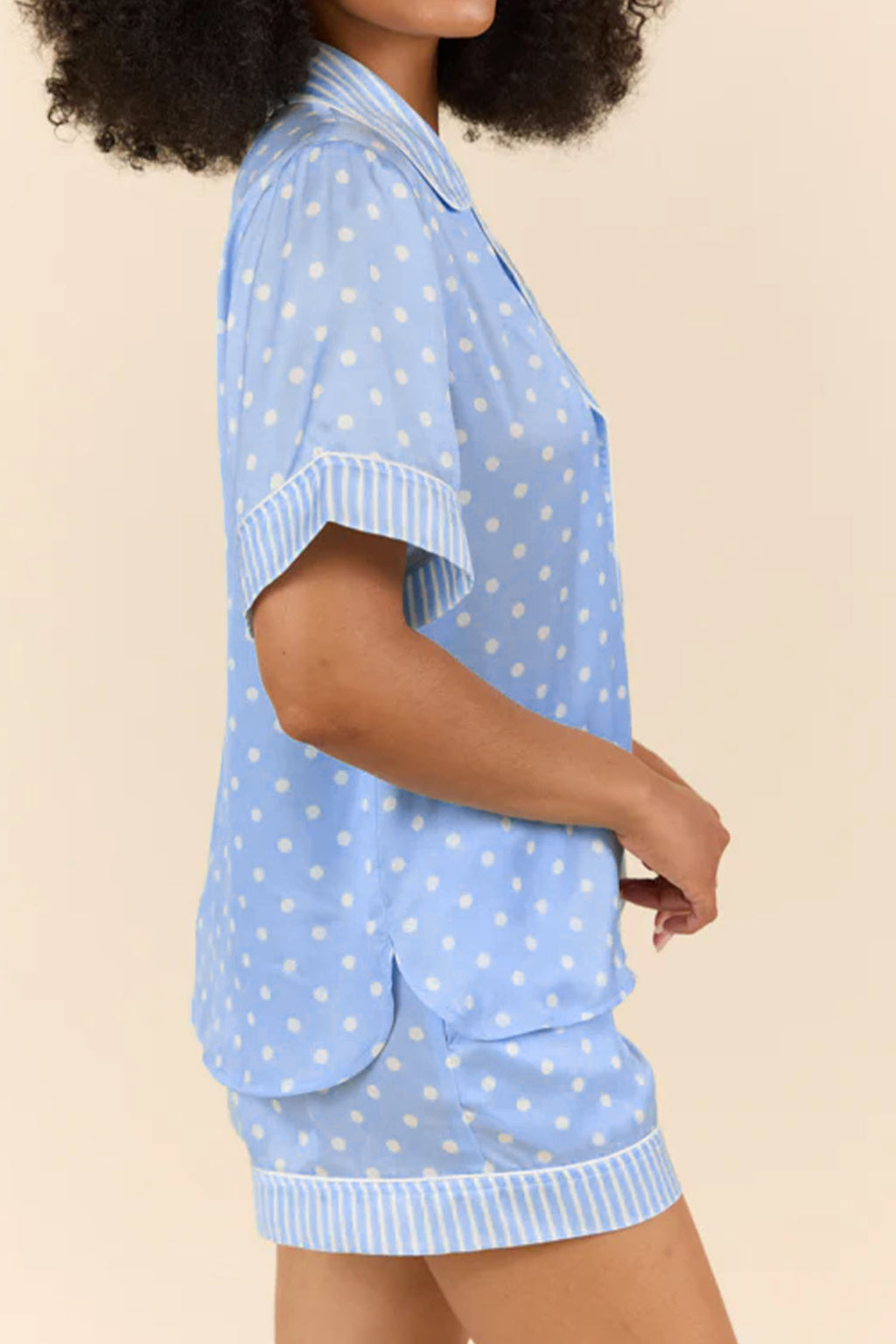 Sky Blue Dotted Pajama Set
