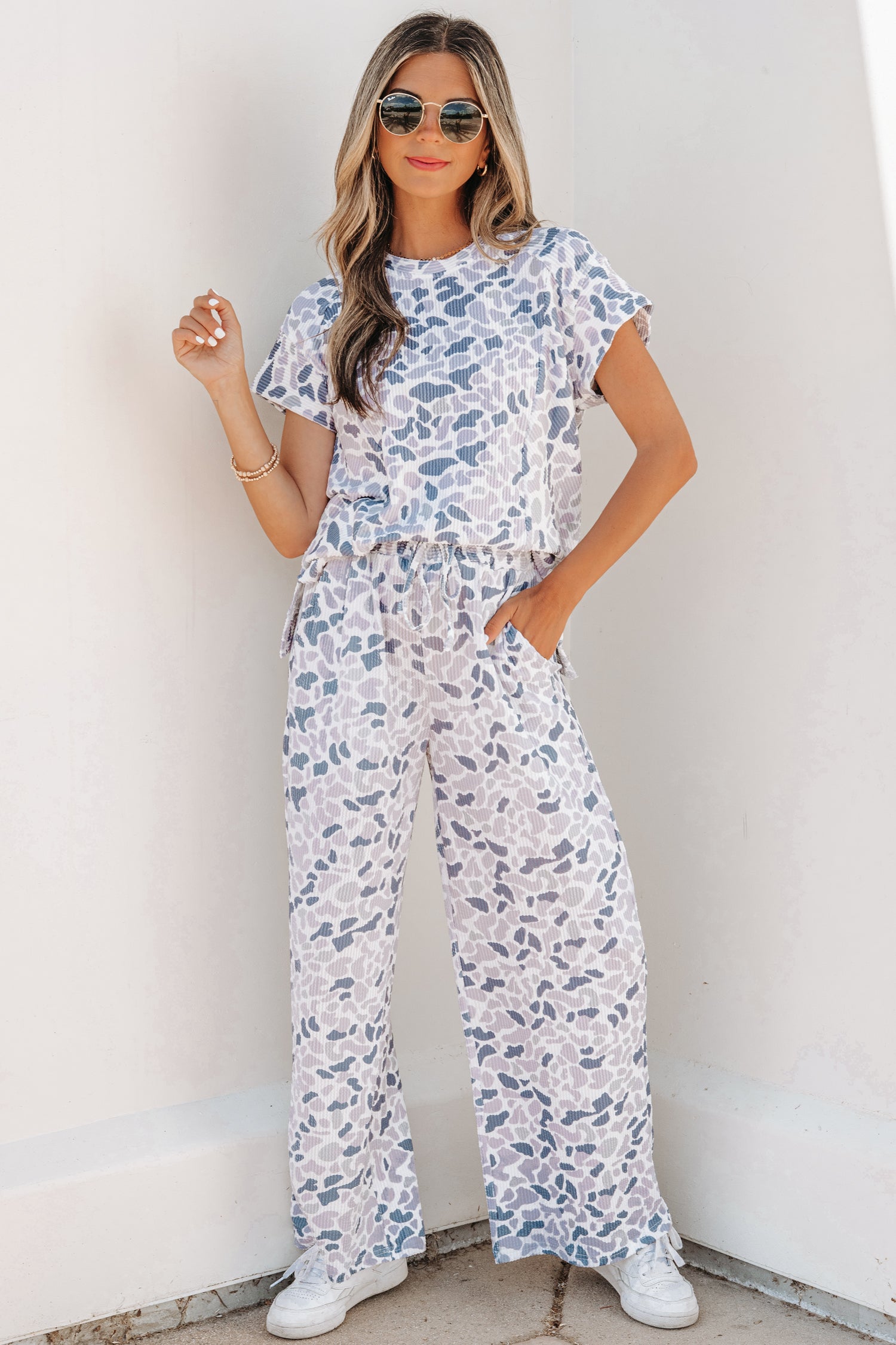 Rebel Camo Wide Leg Pant Set