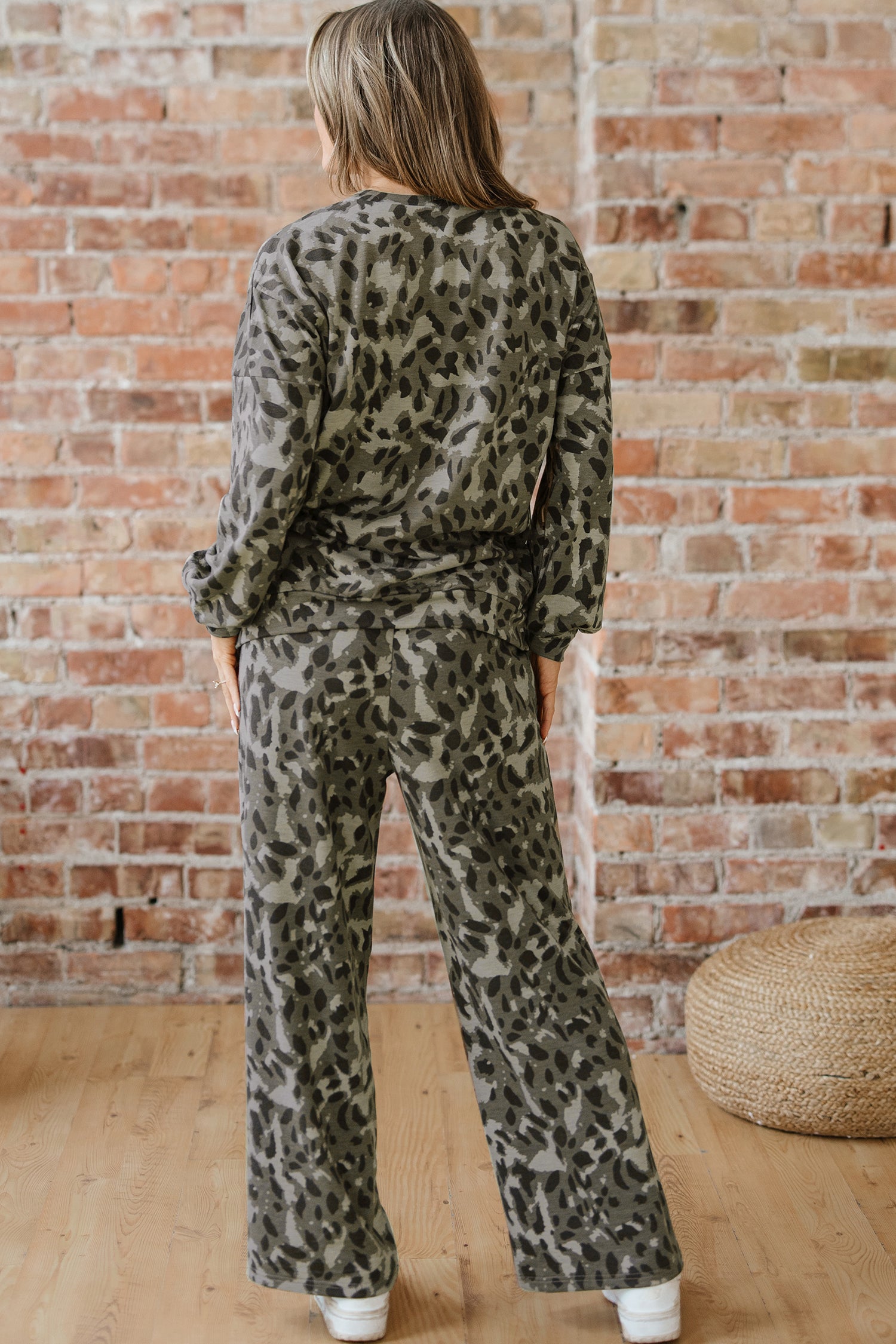 Wild Side Raw Seam Leopard Pant Set