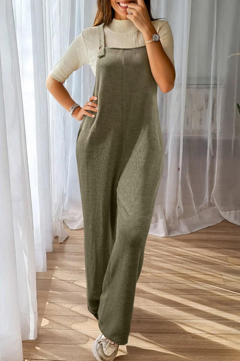 Easy Laurel Green Overall Jumpsuit