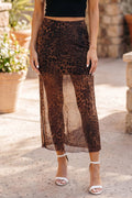 Wild Side Leopard Sheer Maxi Skirt
