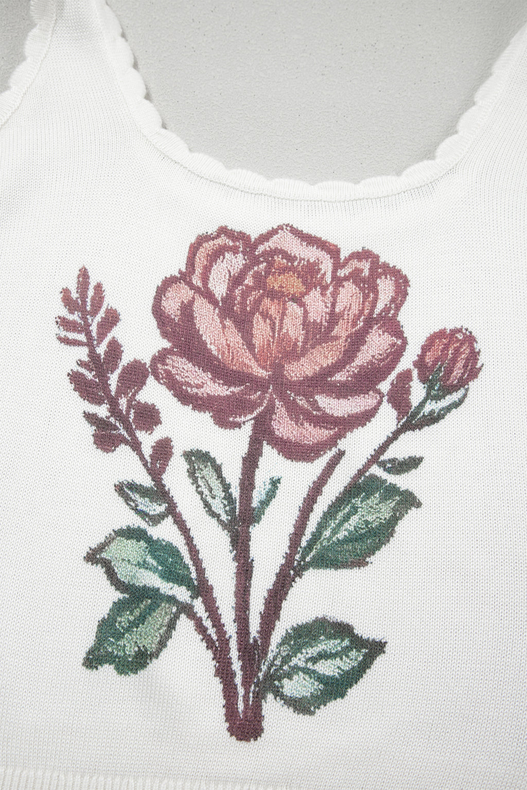 Prairie Floral Scalloped Sweater Vest