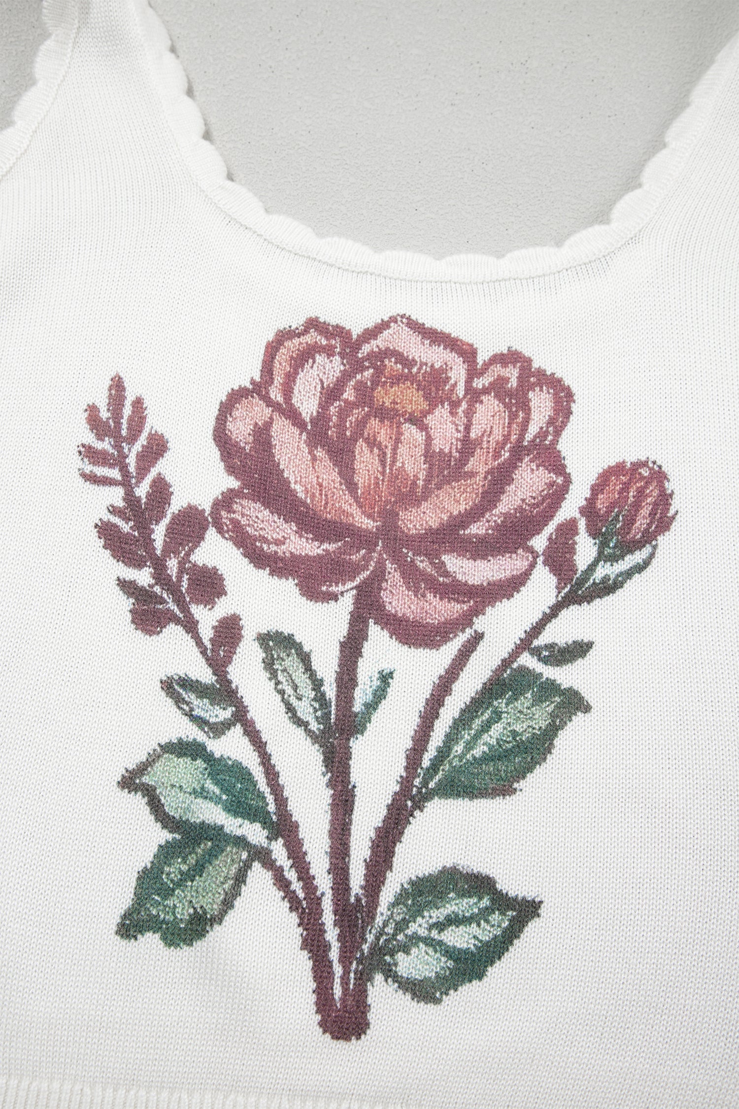 Prairie Floral Scalloped Sweater Vest
