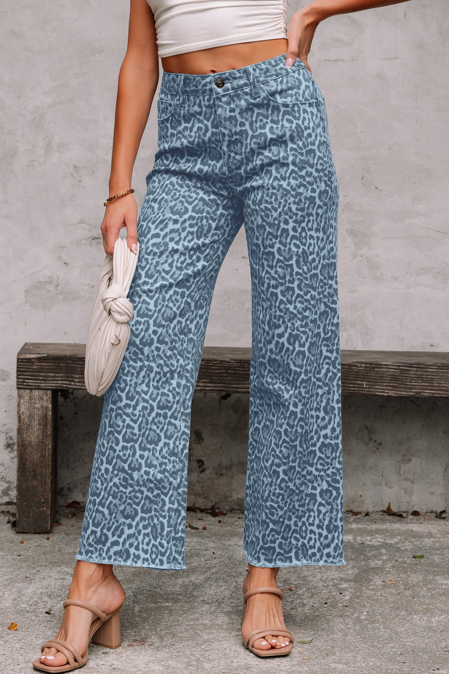 Wild Side Leopard Wide Leg Jeans