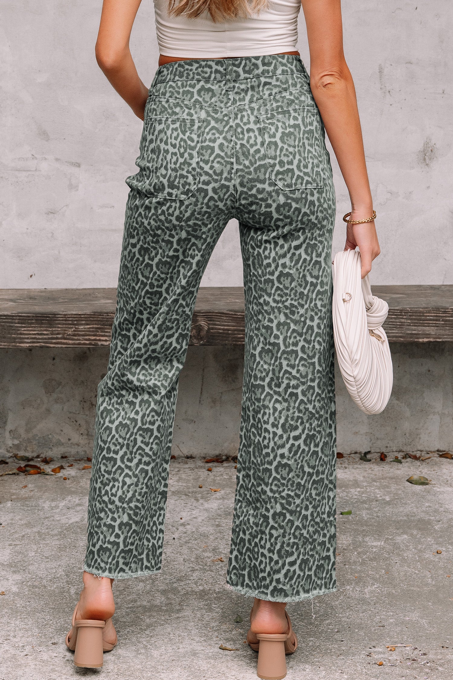 Wild Side Leopard Wide Leg Jeans