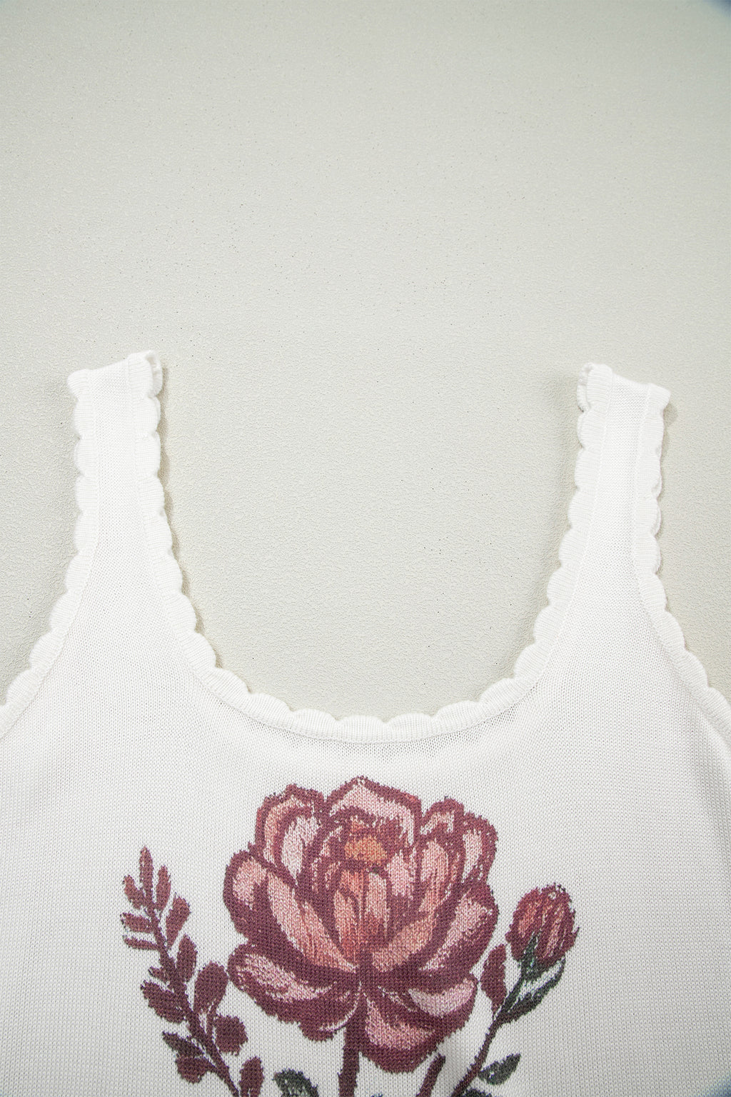 Prairie Floral Scalloped Sweater Vest