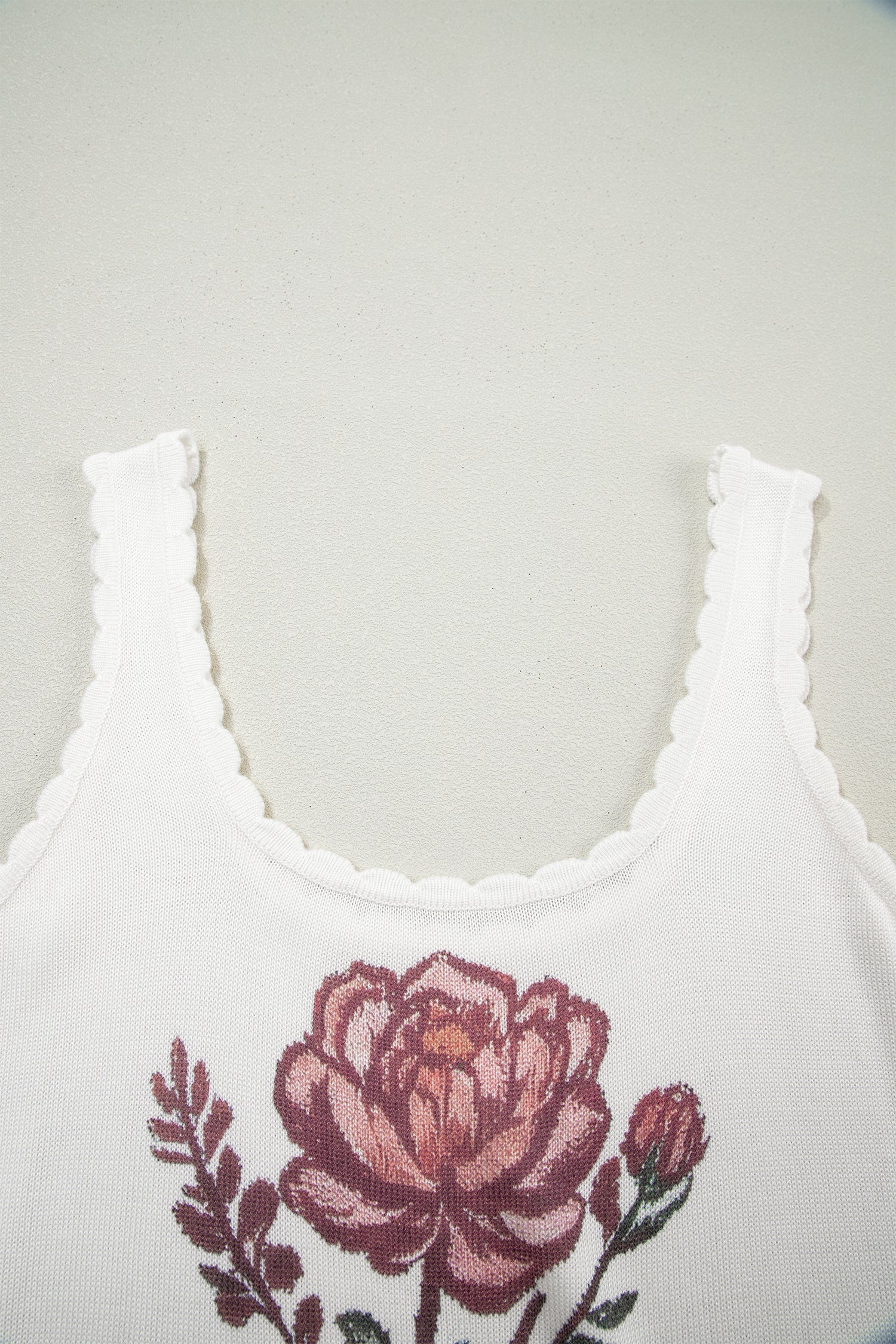 Prairie Floral Scalloped Sweater Vest