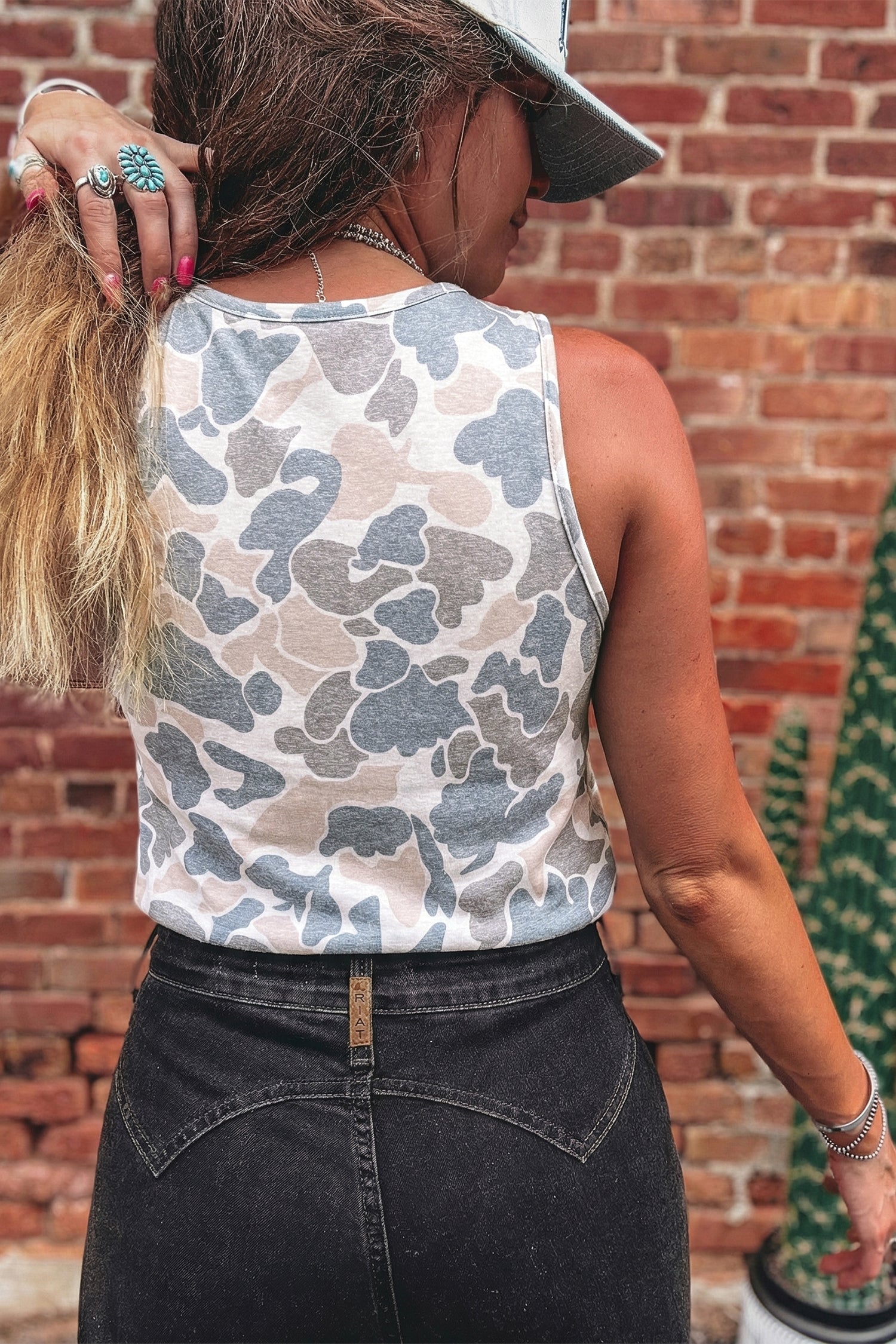 Retro Camo Oversized Tank Top